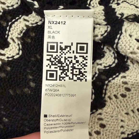 Elastic Waist Crochet Set Black/White - Picture 8 of 10